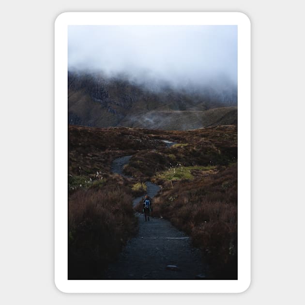 Tongariro Alpine Crossing Hike in New Zealand Photograph Sticker by Danny Wanders